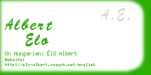 albert elo business card